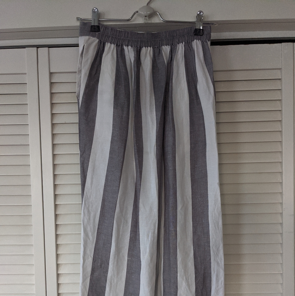 Madewell Striped Overlay Skirt, Midi Grey & White - Picture 3 of 8